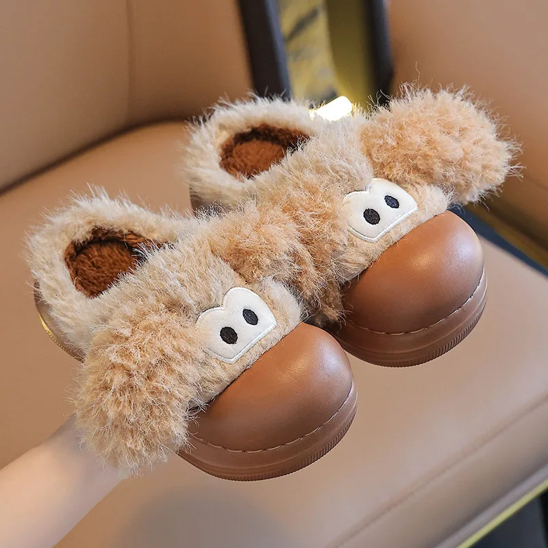 الكرتون الكلب الاطفال النعال الشتاء لطيف الحيوان أفخم الدافئة الفتيان الفتيات النعال إيفا لينة أسفل الأطفال أحذية الملاعب المغطاة