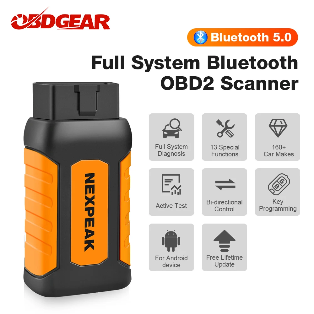 

NEXPEAK K1 Plus Car Diagnostic Scanner Tool OBD2 Full System Diagnostic Device ABS Airbag Oil EPB DPF Reset Bluetooth Connection