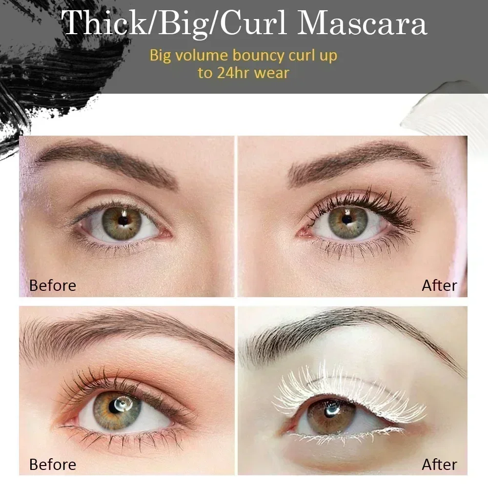 DNM 4 Color Mascara Curly Lengthen Thick Eyelash Waterproof Moisturize Lasting Big Volume Mascara Party Festival Cosmetics 12ml