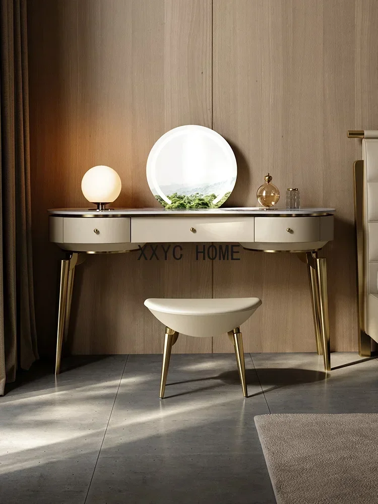 

Туалетный столик LBX Light Luxury со столешницей из камня, интегрированный, для спальни, простой, современный, со стулом