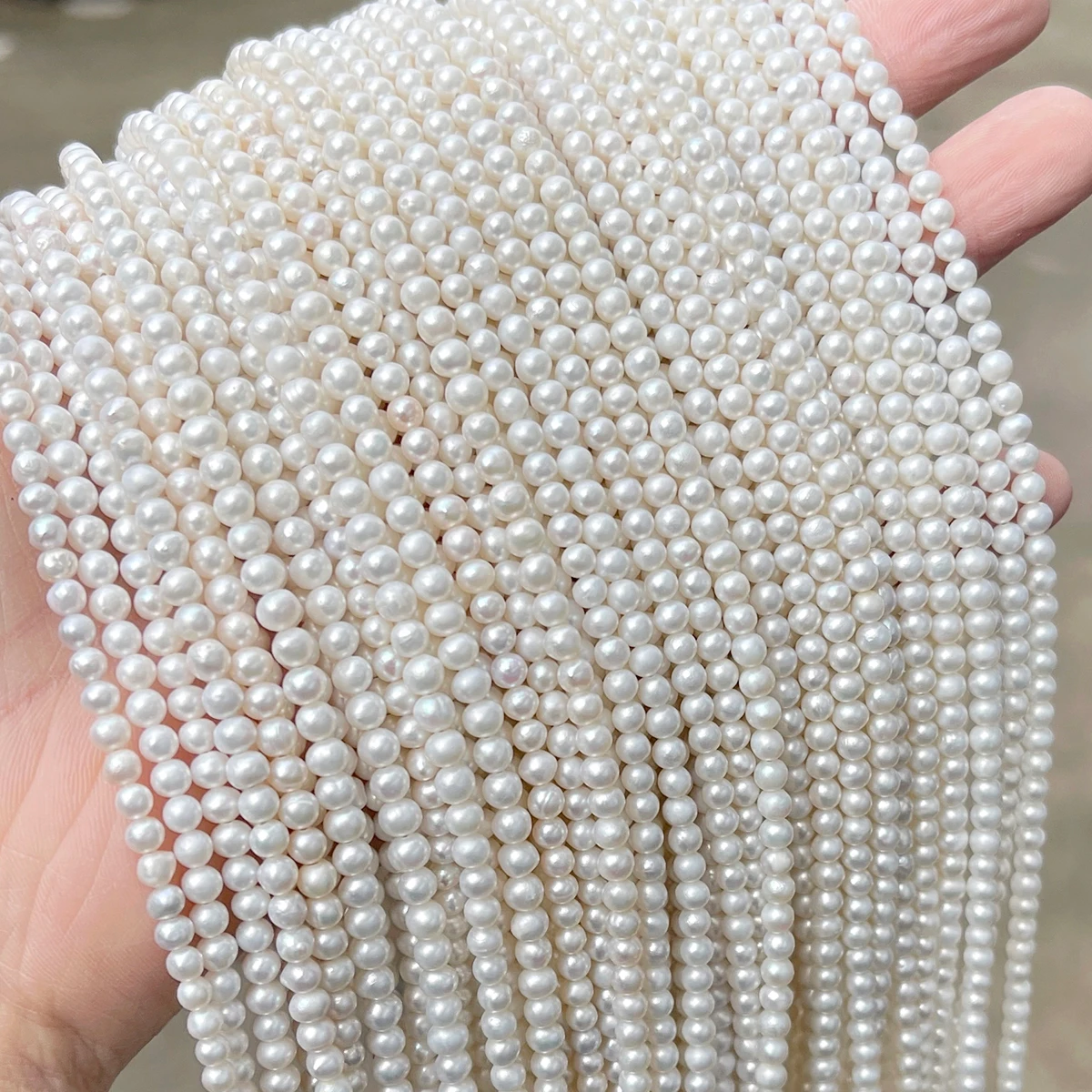 

JD 5A Grade Natural White Freshwater Pearl Round Loose Beads High Luster Beads for DIY Jewelry Making