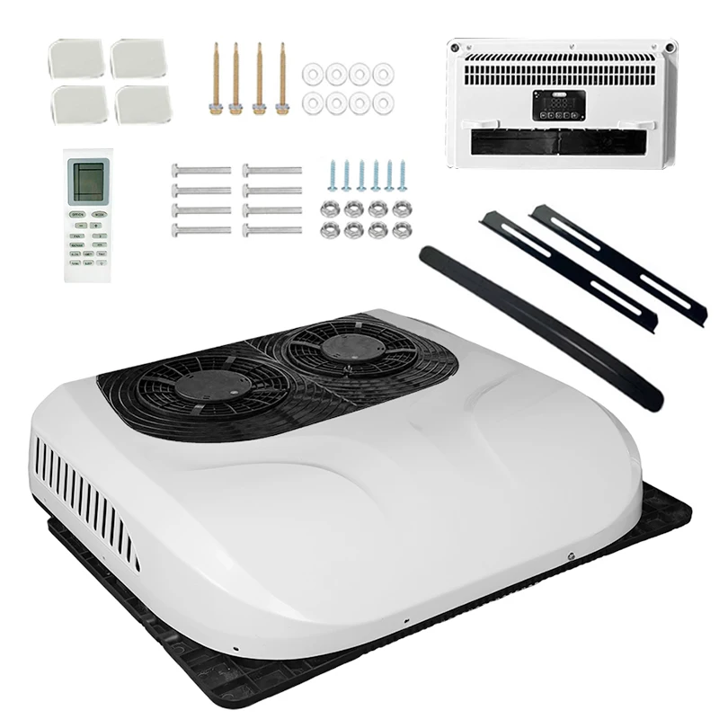 Aire Acondicionado de Techo para Cabina de Camión, Enfriador de Estacionamiento, Sistema de Aire Acondicionado para Coche 24V 12V, Kit de Aire Acondicionado para Coche 12V con R-410a