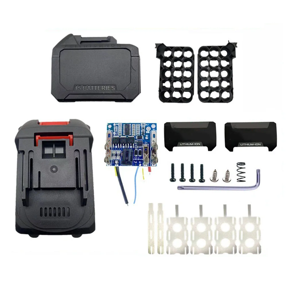 Lithium-ion Battery Box For 18V 21V Power Tools 5-cell 10-cell PCB Battery Box Plastic Storage Case With Battery PCBA Bracket