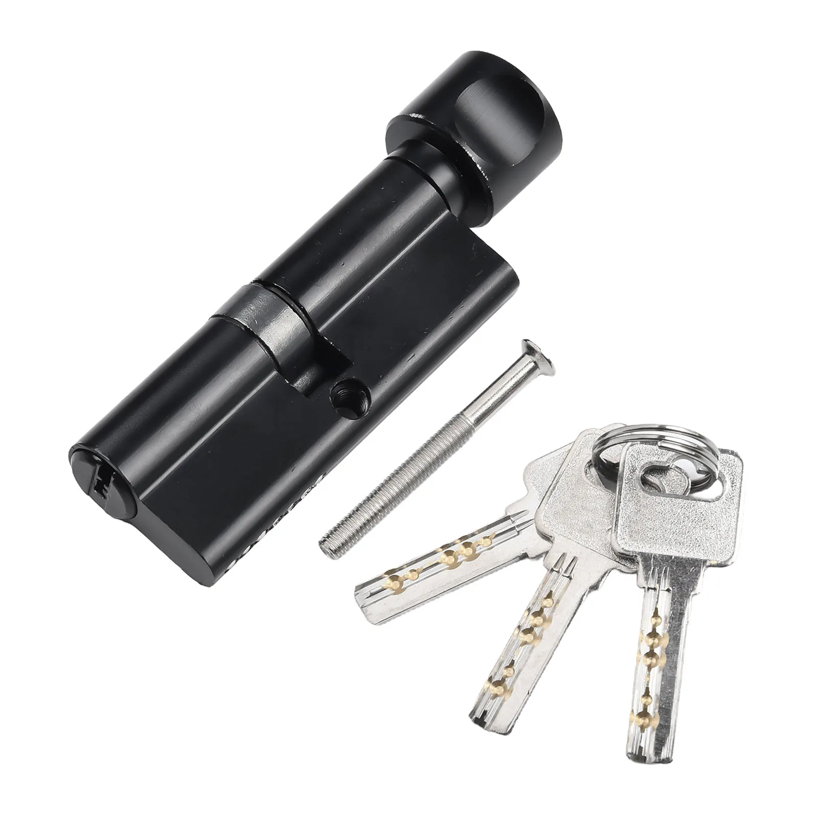 Door Locks Cylinder Thumb Turn Cylinder Lock Anti Pick With 3 Keys 1 Screw Keys Aluminum Alloy Home Hardware Lock Accessories