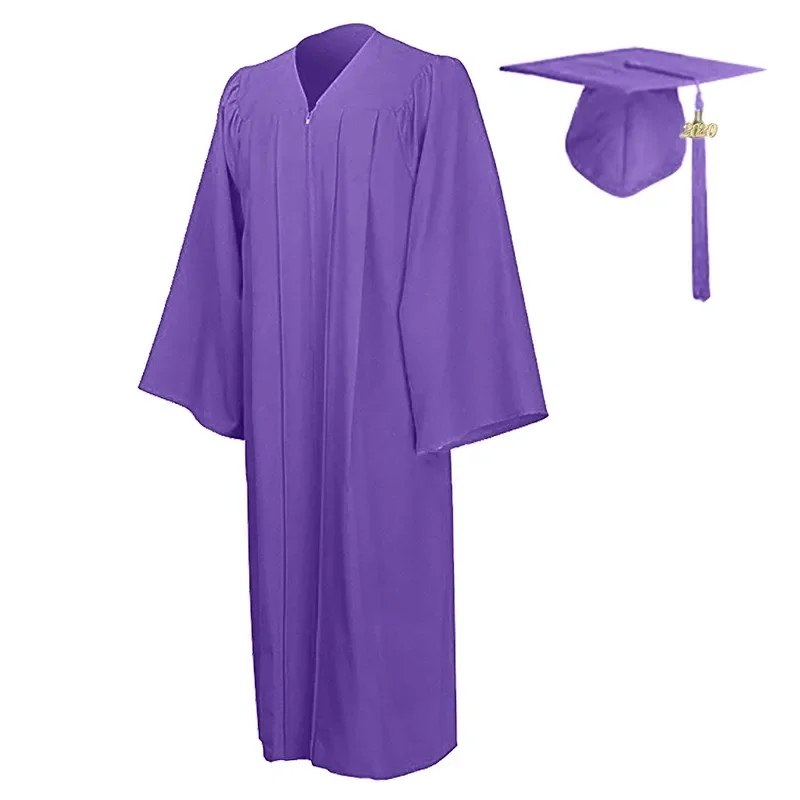 Vestido de graduación Unisex para estudiantes, conjunto con colgante y gorro, batas formales de escuela secundaria + conjunto de sombrero, ropa de soltero universitario, 2022