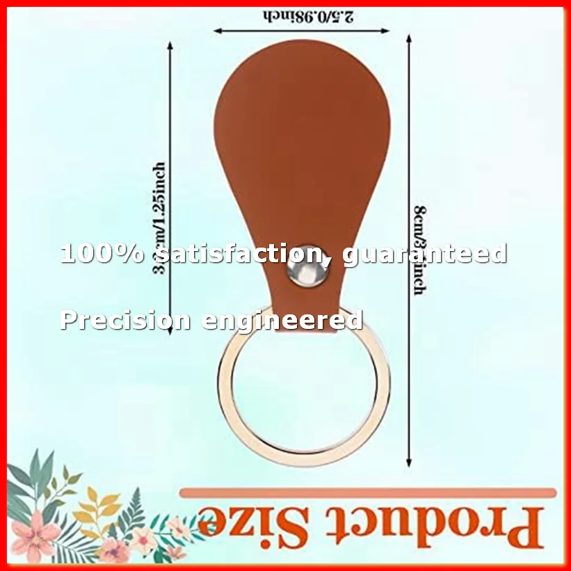 50Pcs DIY Leather Keychains Brown Blank Key Fob Rivets Keychain for Car Key Home Door Key Small Decoration Homemade Gift-A79M