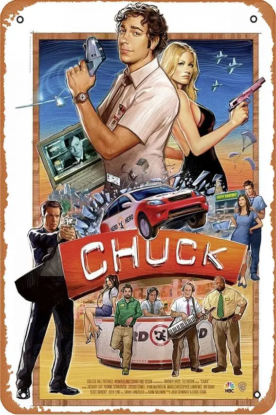 Chuck (TV) (2008) Poster Home Wall Art Decoration Retro Metal Tin Sign 8x12 inch