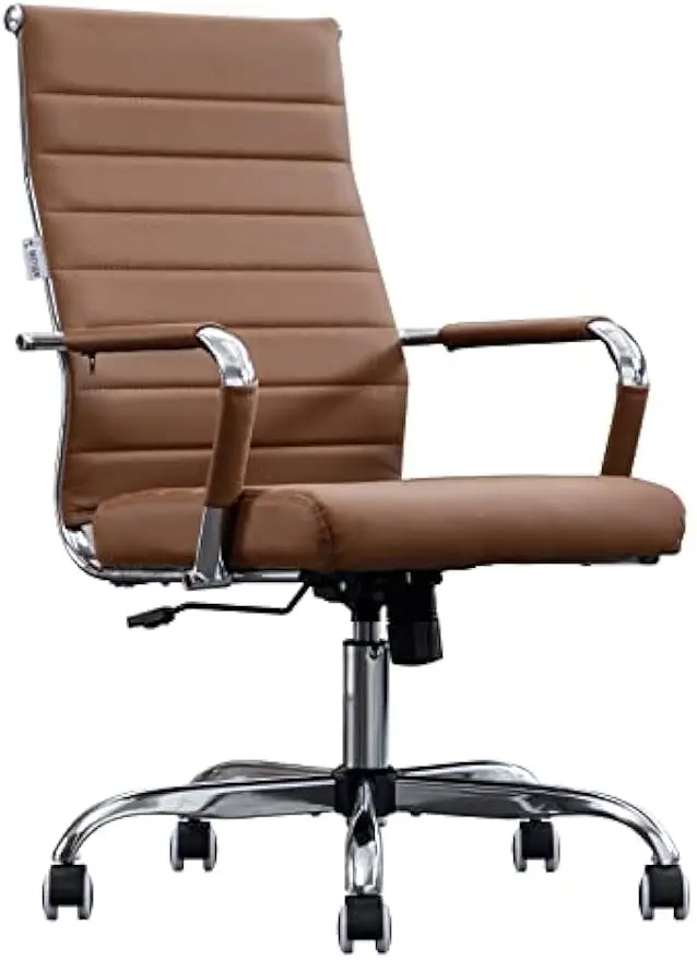 

Office Chair Ribbed, Modern Leather Conference Room Chairs, Ergonomic Office Desk Chair, High Back Executive Computer Chair, Adj