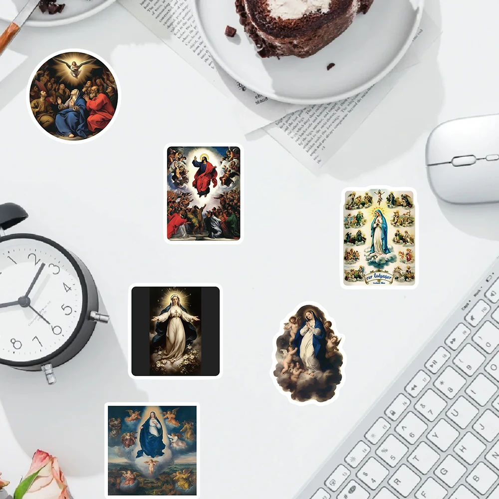 54 Divine Christian Virgin Mary Stickers Vintage Religious Art Vinyl Decals Laptop Journal Prayer Book Ideal Christian Aesthetic