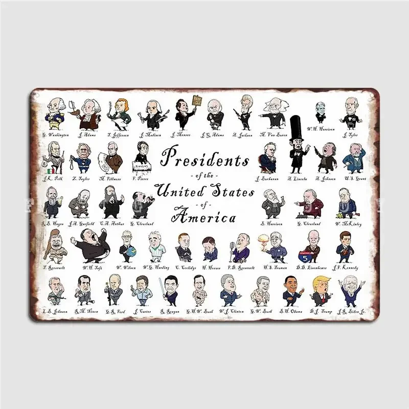 Presidents Of The United States Of America 2021 With No Border Metal Plaque Poster Club Party Party Plaques Tin Sign Poster