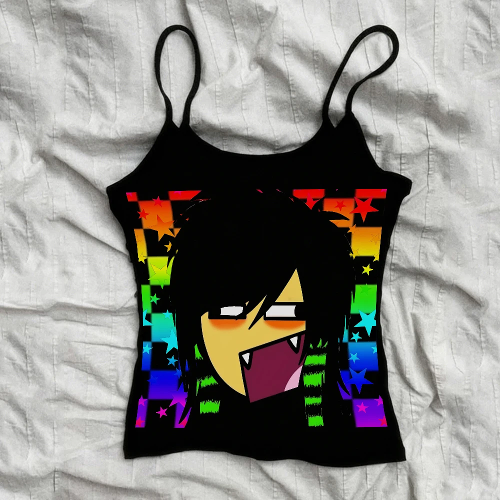 Y2k Aesthetic Graphics Print Camisole Top Grunge Crop Top Vintage Punk Gothic Emo girls Women's Corset Tank Top Baby Tee 2000s