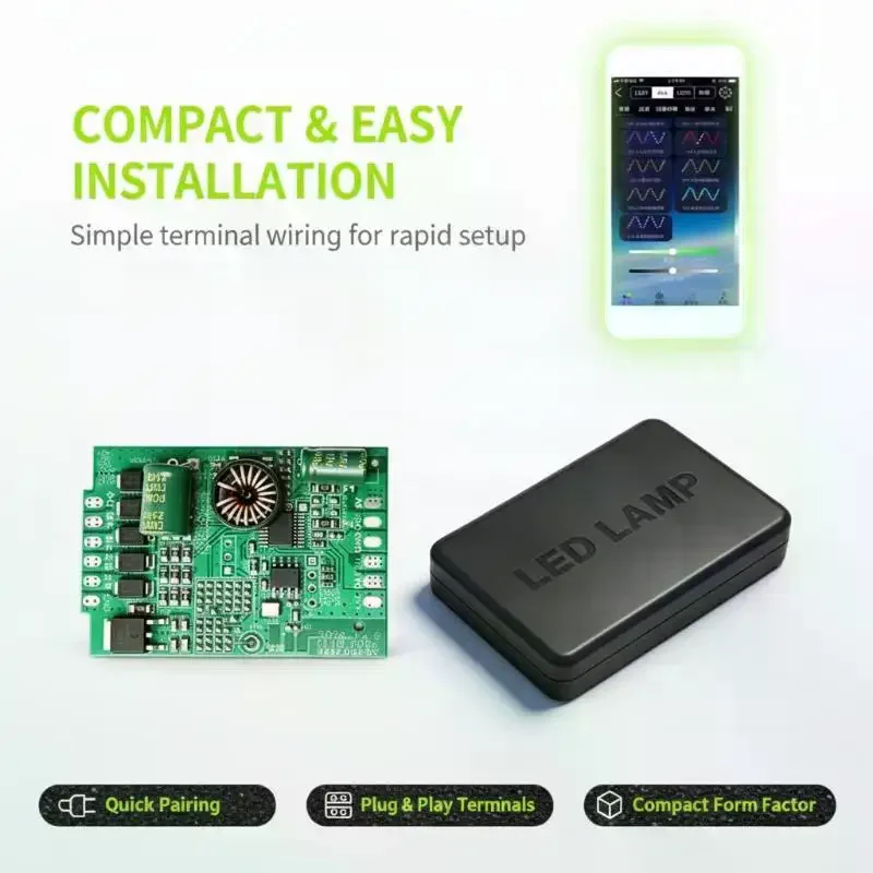 Dual Channel APP LED Controller Multiple Lighting Modes Adjustable Brightness for Aquarium Fish Tank Light Control