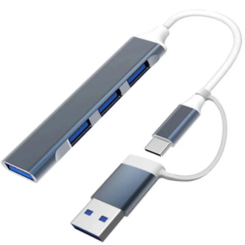 

USB Type C HUB Dock 3.0 USB 3.0 2.0 Hub 4-портовый мульти-сплиттер-адаптер OTG для ПК Lenovo HUAWEI Xiaomi Macbook Алюминиевый сплав