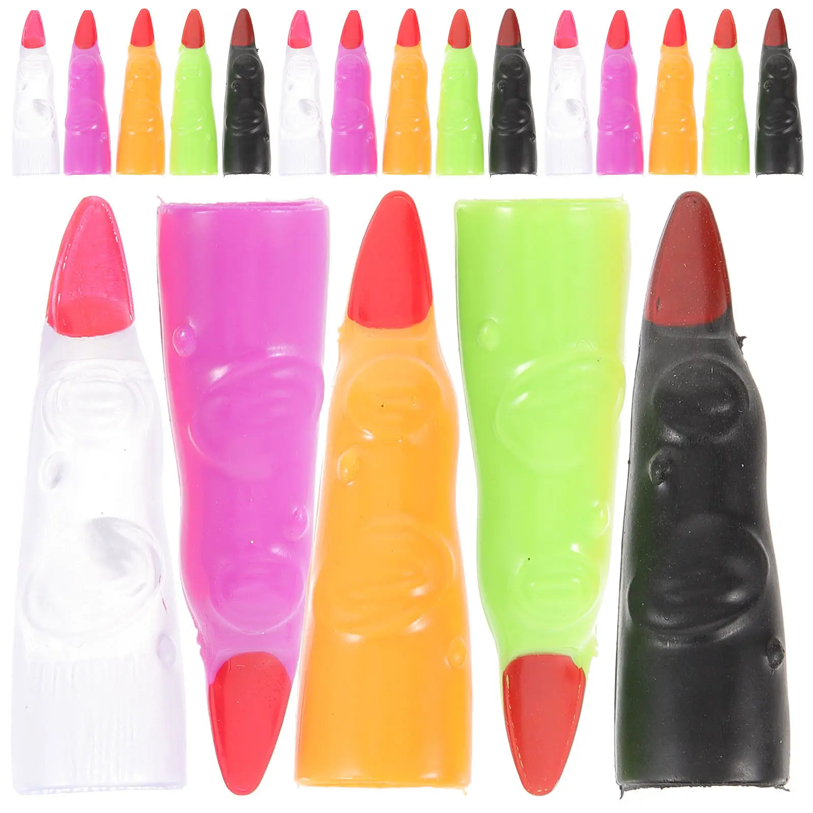 

30 шт. накладных ногтей в виде пальцев ведьмы на Хэллоуин, страшные, жуткие, разноцветные, для розыгрышей, тематических вечеринок, костюмов для сцены на кладбище