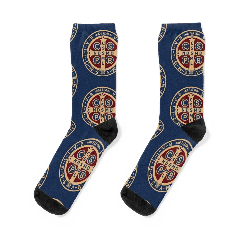 

Saint Benedict Medal Socks colored christmas gifts sport Socks For Men Women's
