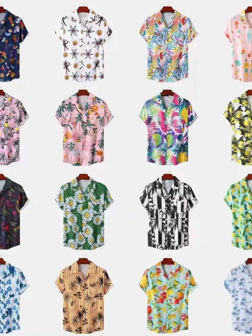 

Beach Sle Printed ort Sve irt Youth Summer Faion Loose Fit Casual Print Top for Men
