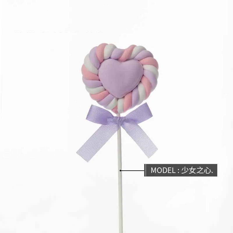 Simulation Love Cotton Lollipop fake candy Sweet Cake Table Shop Window Decoration Candy Model Shooting Props Party Decor