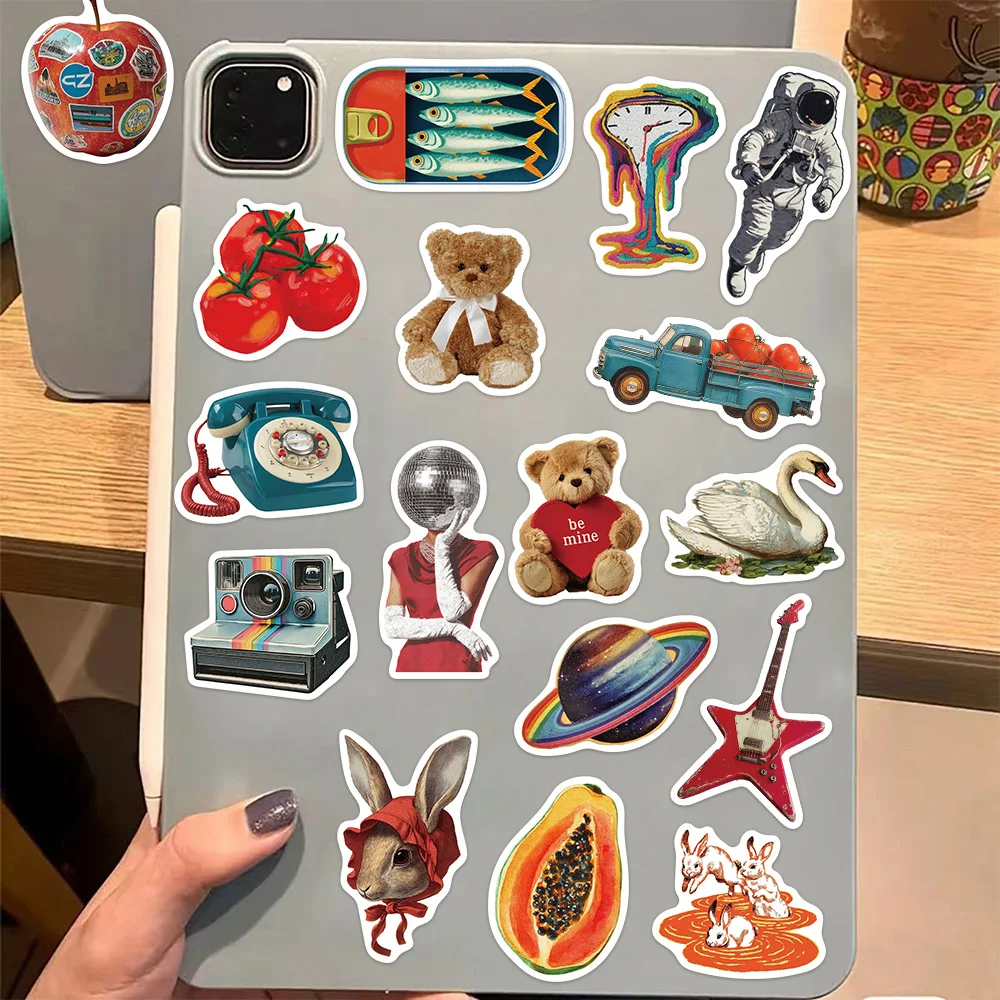 50 adesivi decorativi vintage Y2K per cartoni animati, album fai da te, custodia per telefono, laptop, tablet, giocattolo, adesivi decorativi