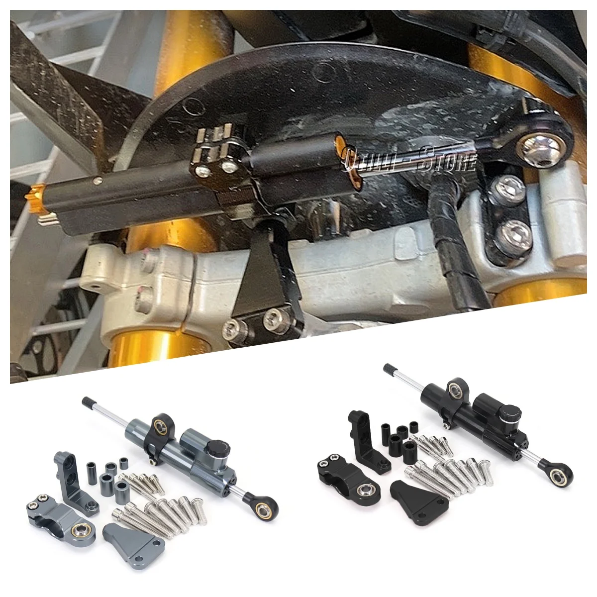 

Для Aprilia RS 660 RS660 rs660 2021 2022 2023 аксессуары для мотоциклов рулевой демпфер алюминиевый стабилизатор монтажный кронштейн комплект