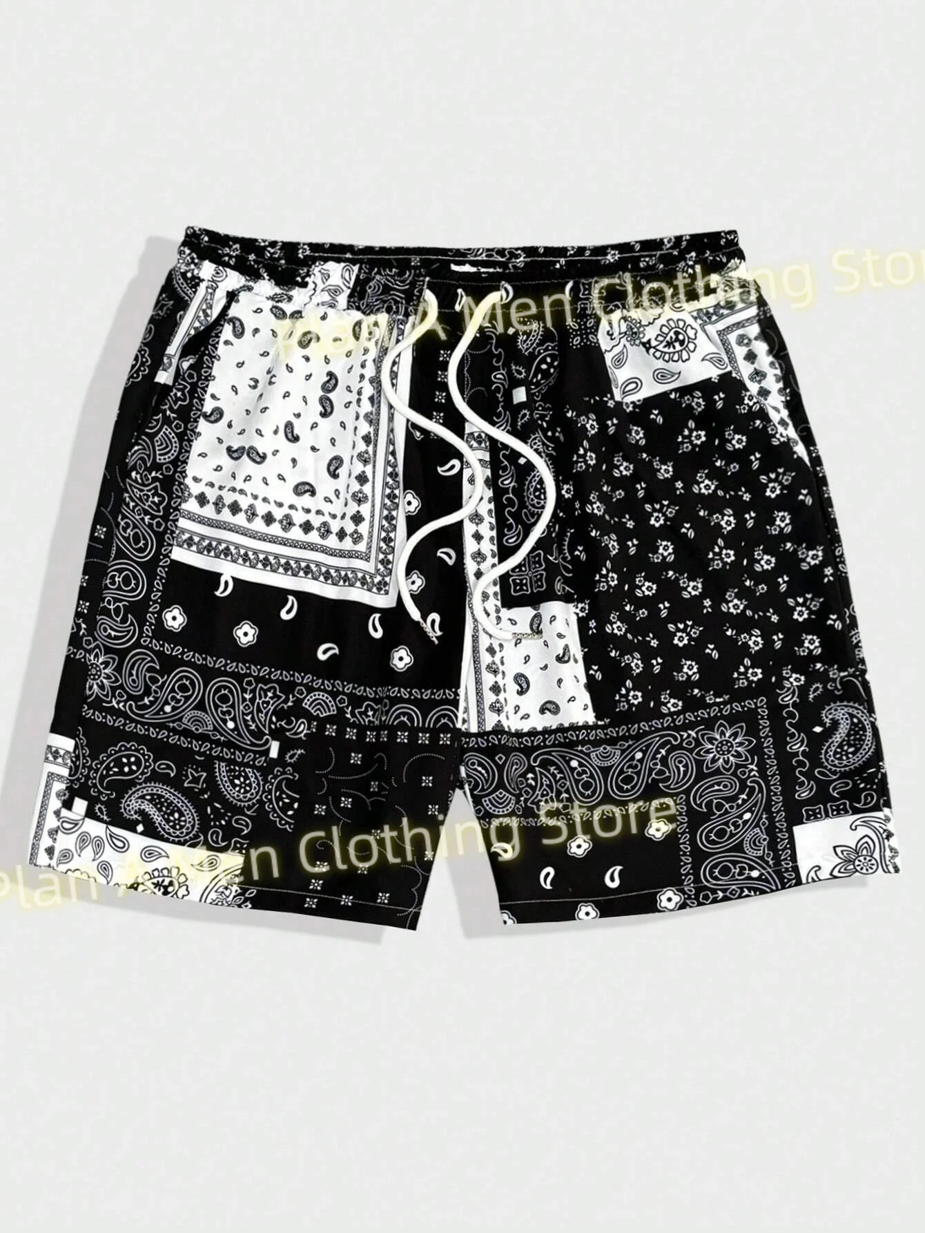 Ethnic Style Print Men Beach Shorts New Fashion Casual Workout Shorts Men Gym Shorts Hawaii Holiday Sports Shorts Men Clothing