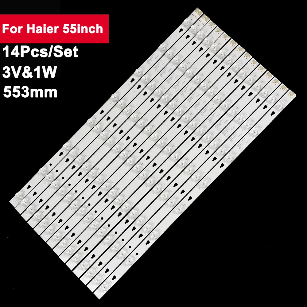 

14 pcs/set 553 mm tv led backlight strip for Haier 55inch 8+8LED Square lens FD5551A-SU LS55AL88A71 LED55R80 LED55D8A-ZC14DFG-01