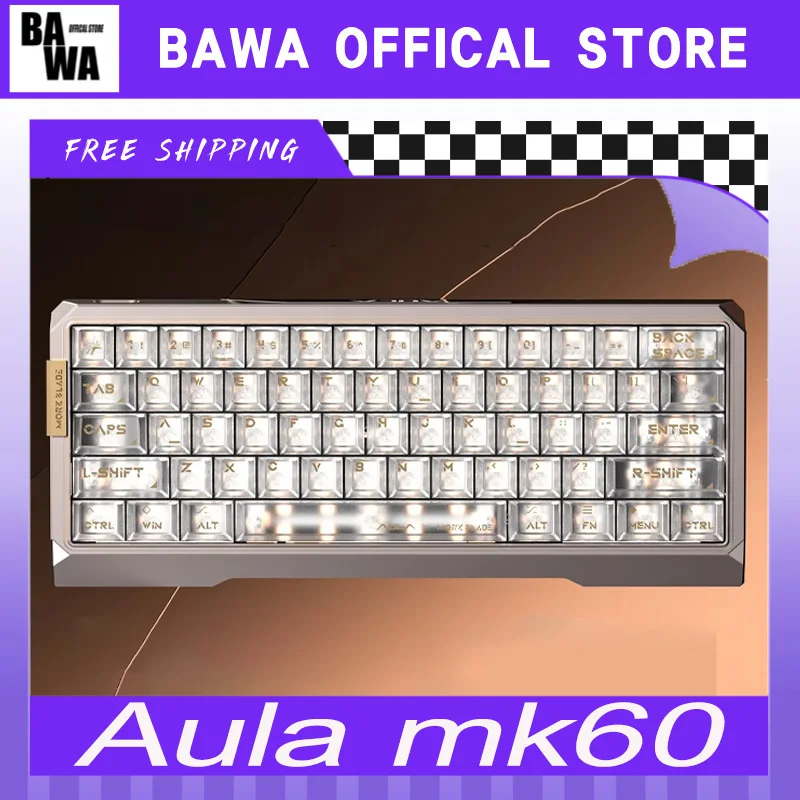 

Проводная клавиатура Aula MorkBlade mk60, магнитная ось, двойное положение лампы, алюминиевая магнитная клавиатура, 0,001 мм, двойной MCU, индивидуальная клавиатура