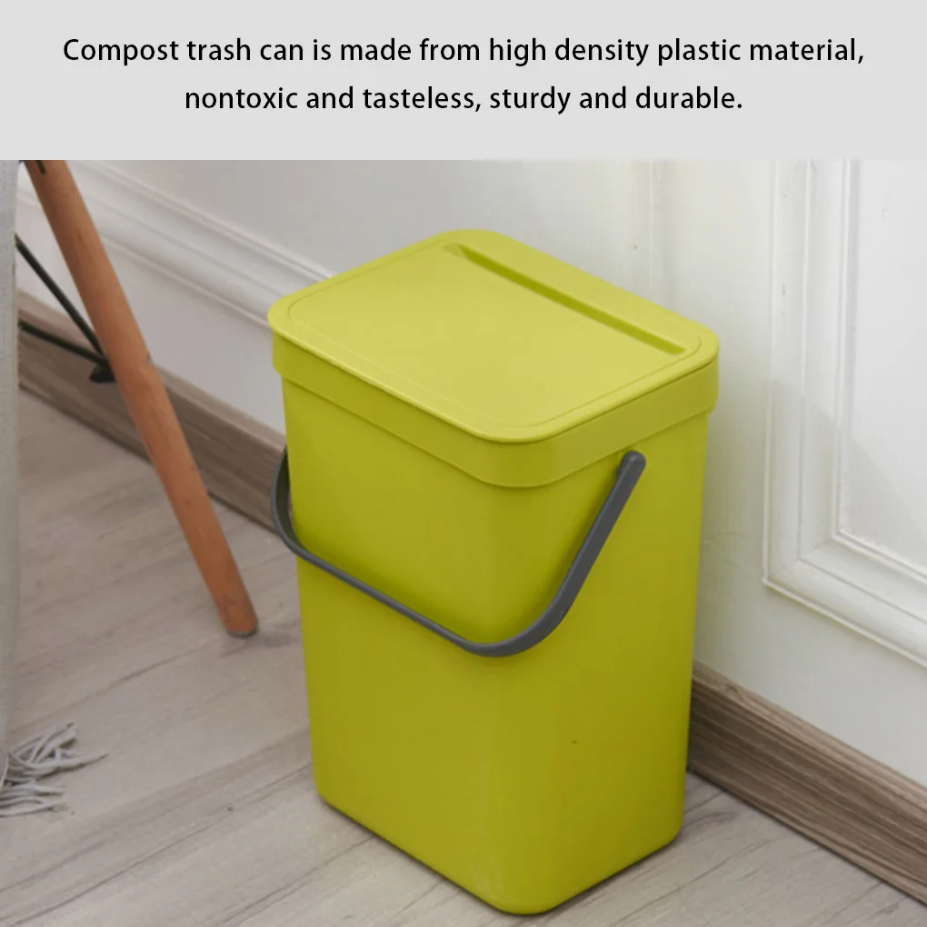 Wall Mounted Hanging Trash Can Kitchen Lid Waste Bin Wide Opening Toilet 3L Garbage Bucket Household Cleaning Tools