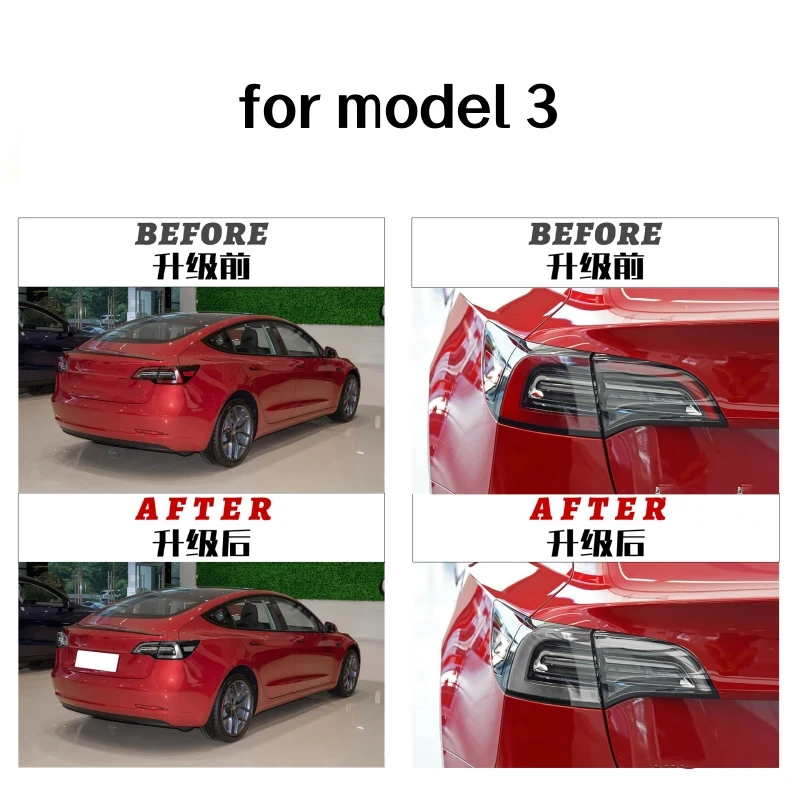 For Tesla Model 3 2019-2022 Taillight Assembly Upgraded to Car White Rear Lamp Brake Lamp Turn Signal view 3