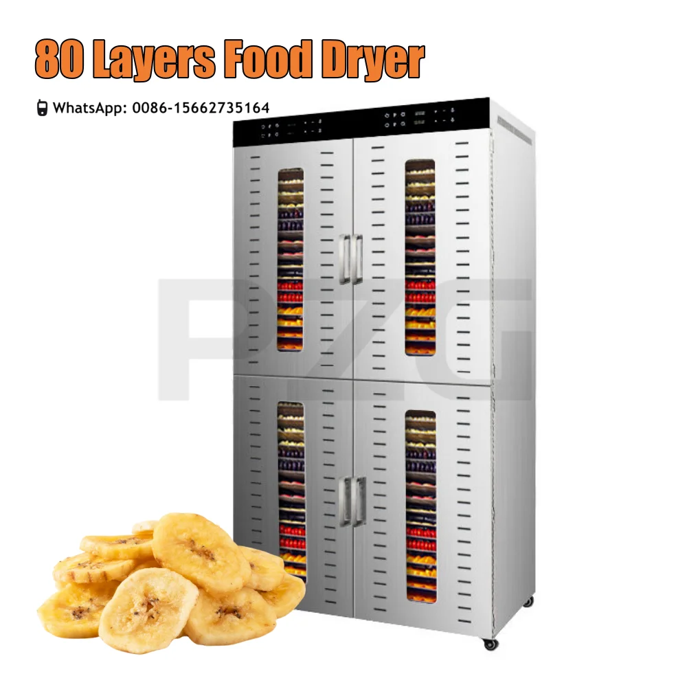 

Industrial 100kg Food Dehydrator Dry Fruit Dryer Machine 80 Trays Dried Fruit Cabinet Food Dryer Celery Tomato Potato Dehydrator