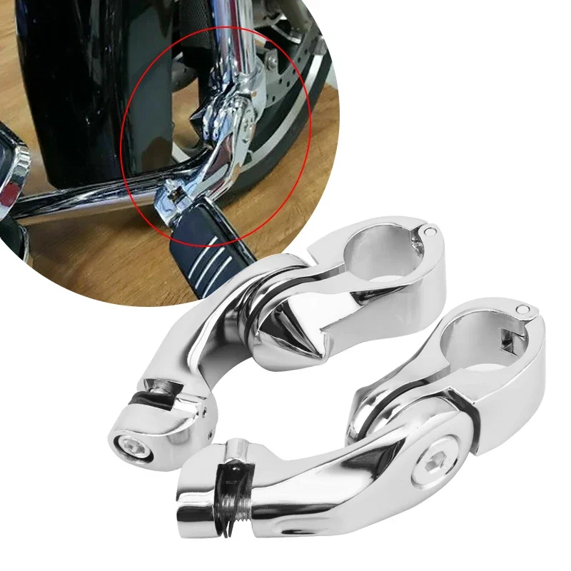 32mm Adjustable Foot Rests Motorcycle Short Angled Highway Footpeg Foot Peg Mount Kit Chrome For Harley For Yamaha For Honda