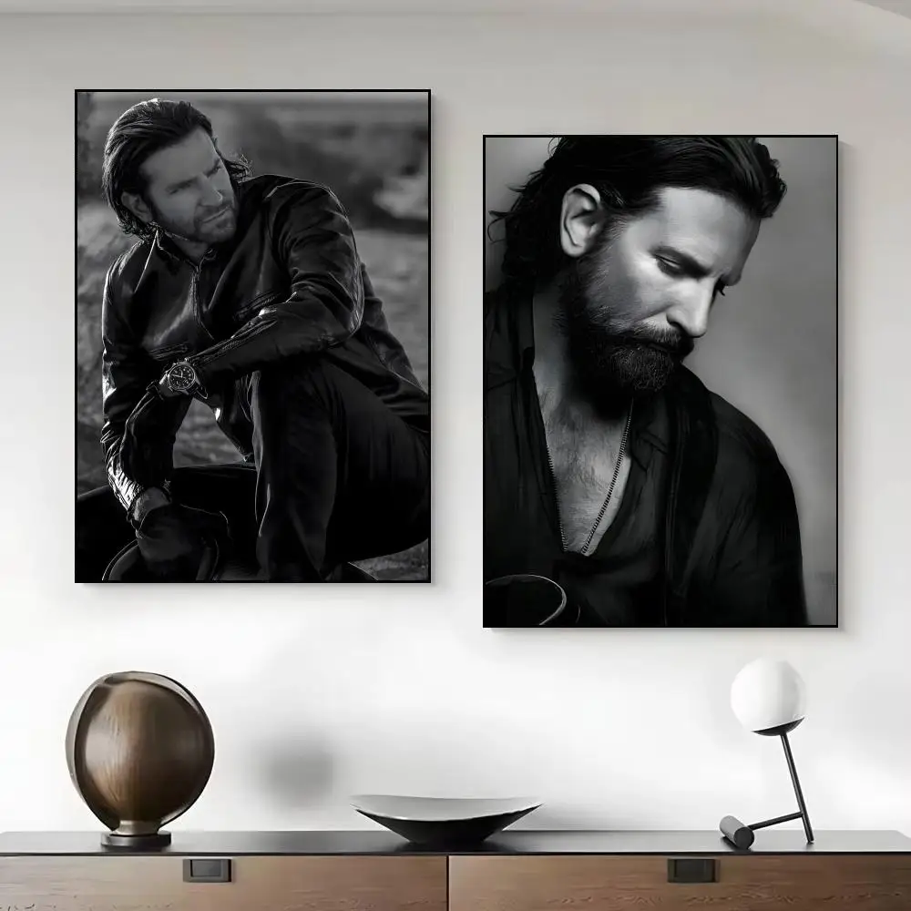 Celebrity B-Bradley Cooper Poster Framed Canvas Wall Art Print for Office Dining Room Bathroom Wall Decor