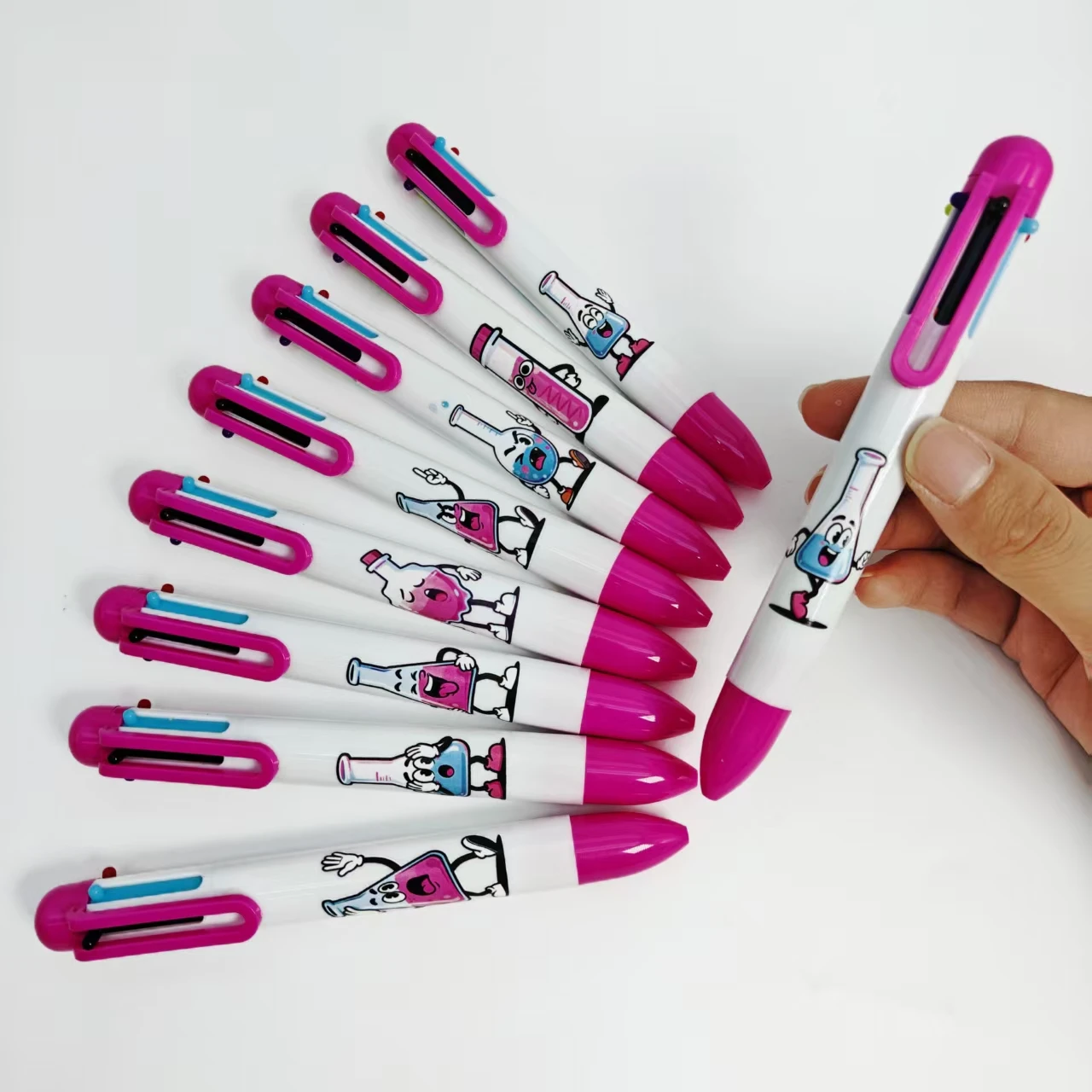 

9Pcs/18Pcs Laboratory Color Ballpoint Pens Bottle Six-In-One Ballpoint Pen Highlighting Key Points Student Stationery Creative Gift