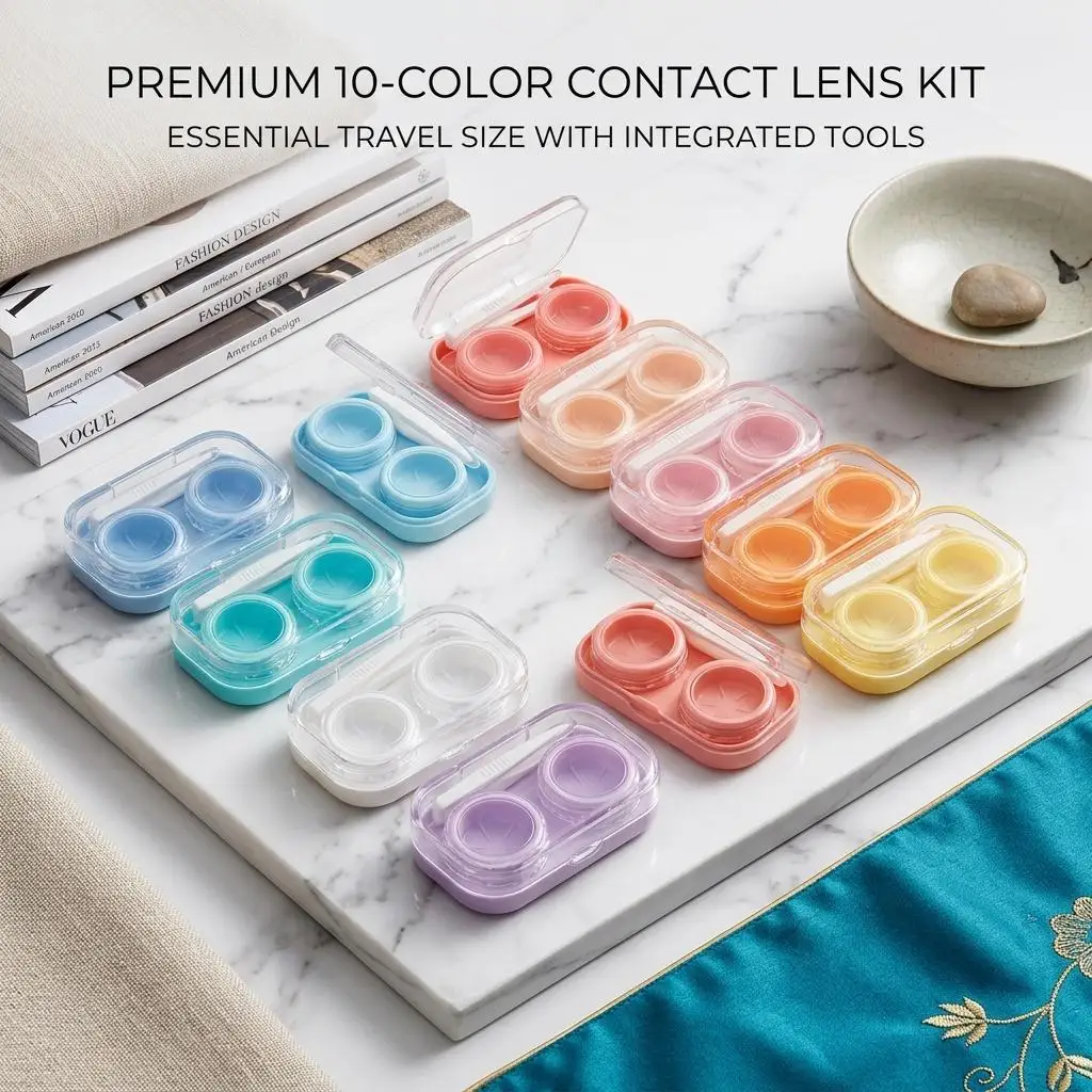 Transparent Contact Lens Shell Pastel Hygiene Protection Tool Modern Lightweight Optical Supplies Women Travel Assist Solution