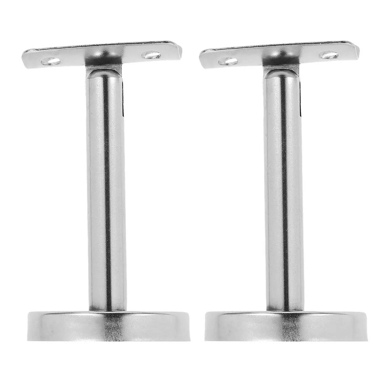 2Pcs Stainless Steel Handrail Brackets Stair Banister Wall Mounted Straight Tube Rail Connector Round Saddle Support Hardware