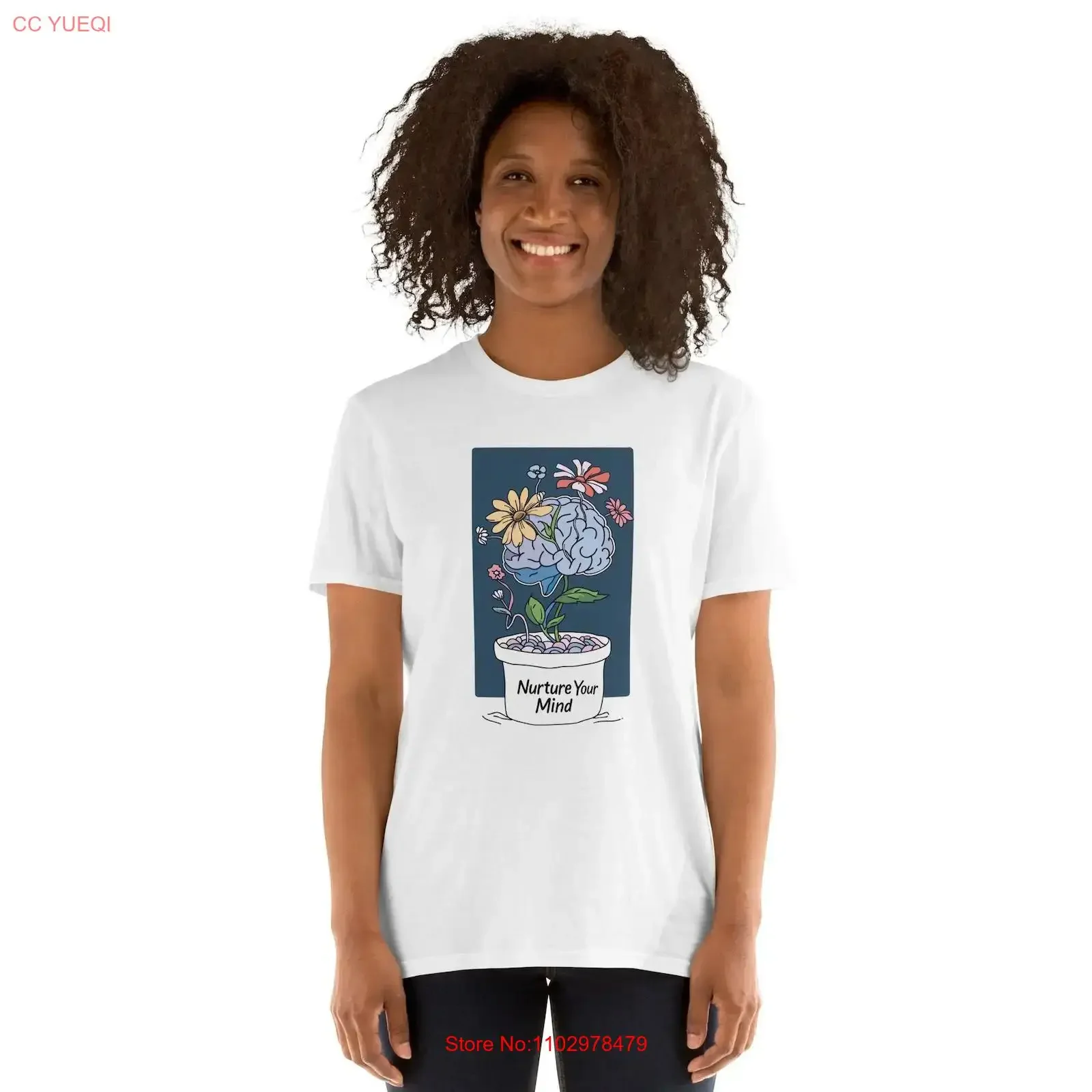T-shirt « Nourrissez votre esprit » – Message inspirant sur la santé mentale, positif, style vintage, délavé, extensible, polyvalent et élégant