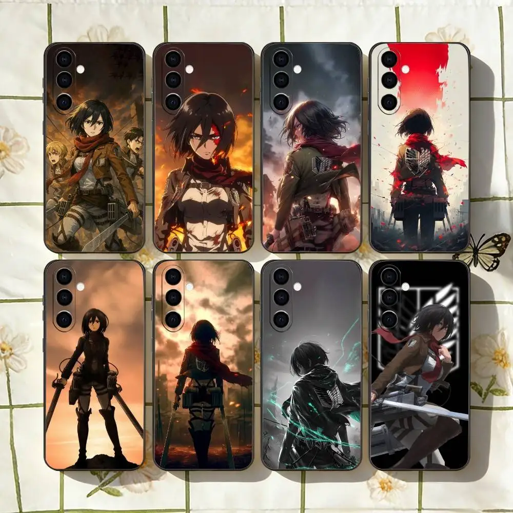 A-Attack on T-Titan Mikasa Phone Case For Samsung Galaxy A73,A72,A71,A70,A53,A52,A51,Others Soft Black Cover