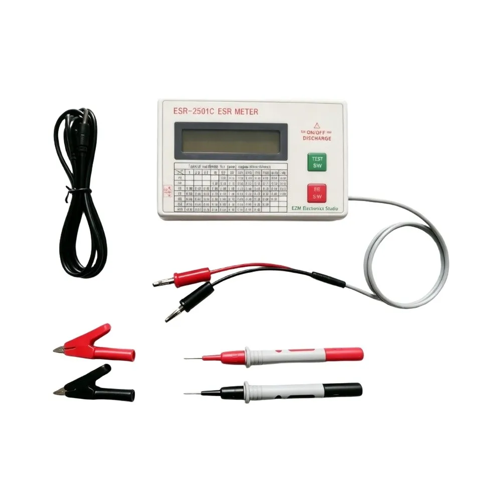 ESR2501C Capacitor Tester Circuit Capacitance Meter 0-25 Ohm 100kHz High Accuracy DCR Measurement Tool For Electronic Repair