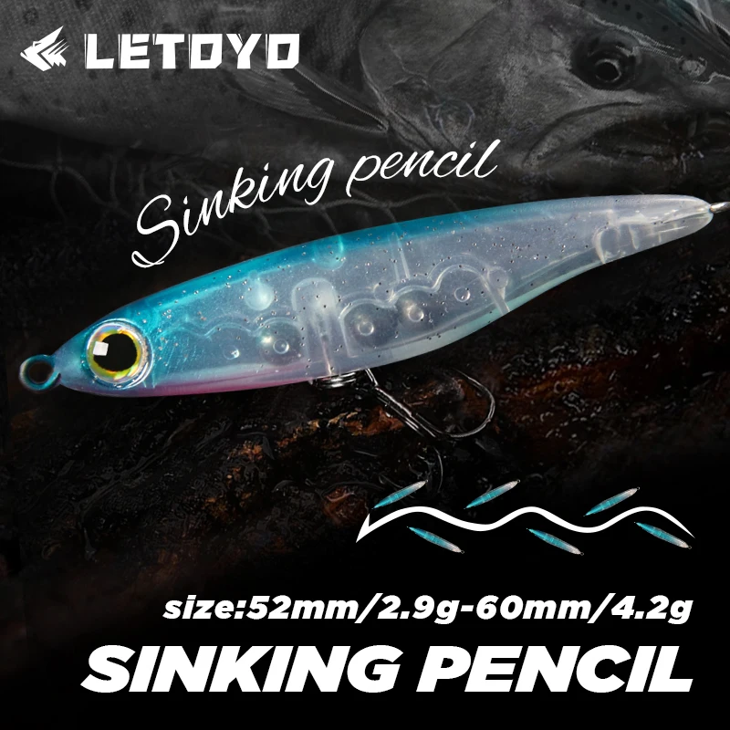 LETOYO 2.9g/4.2g Sinking Pencil Lure Mini Horizontal Tremor Sinking Hard Baits Full Swimming Layer Trout Lures