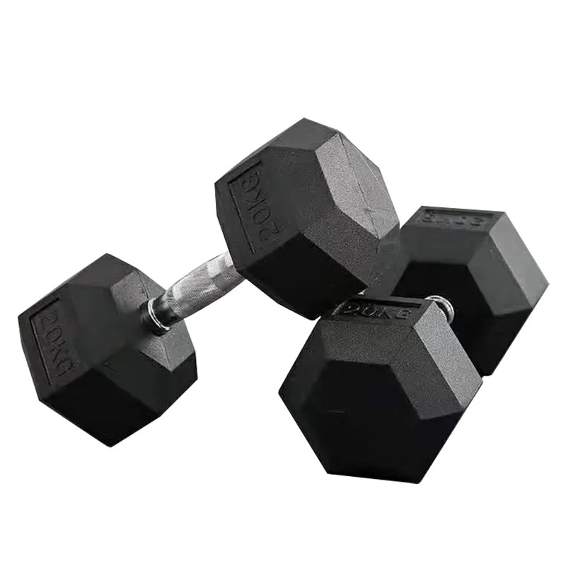 Commercial Fitness Equipment Round Steel Core Rubber Weight Lifting Gym Hex Dumbbell Set Hexagonal Dumbbells For Sale