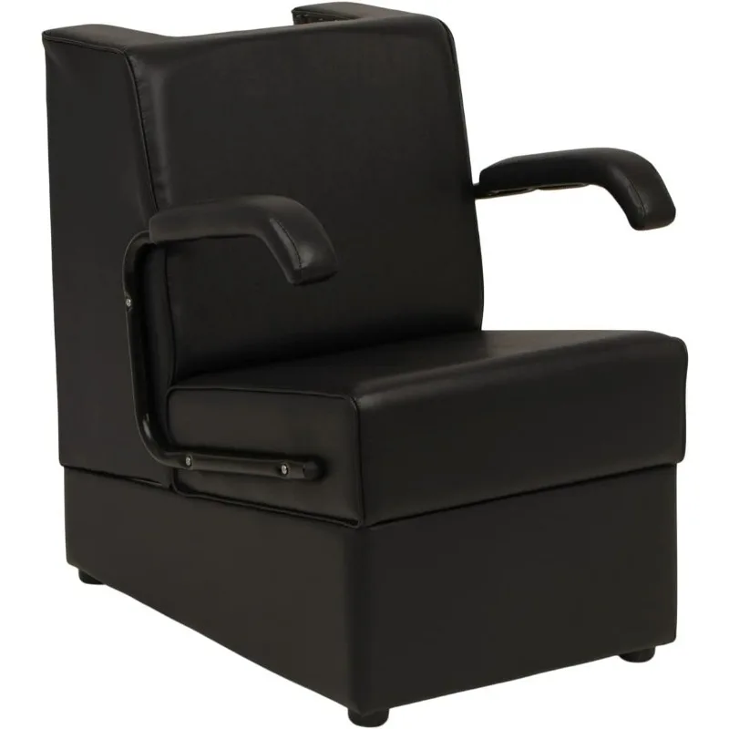 

Professional Hair Dryer Chair – Salon Dryer Chair with Wood Frame, Thick Black Cushions and Cutaway - Fits Most Hood Dryers