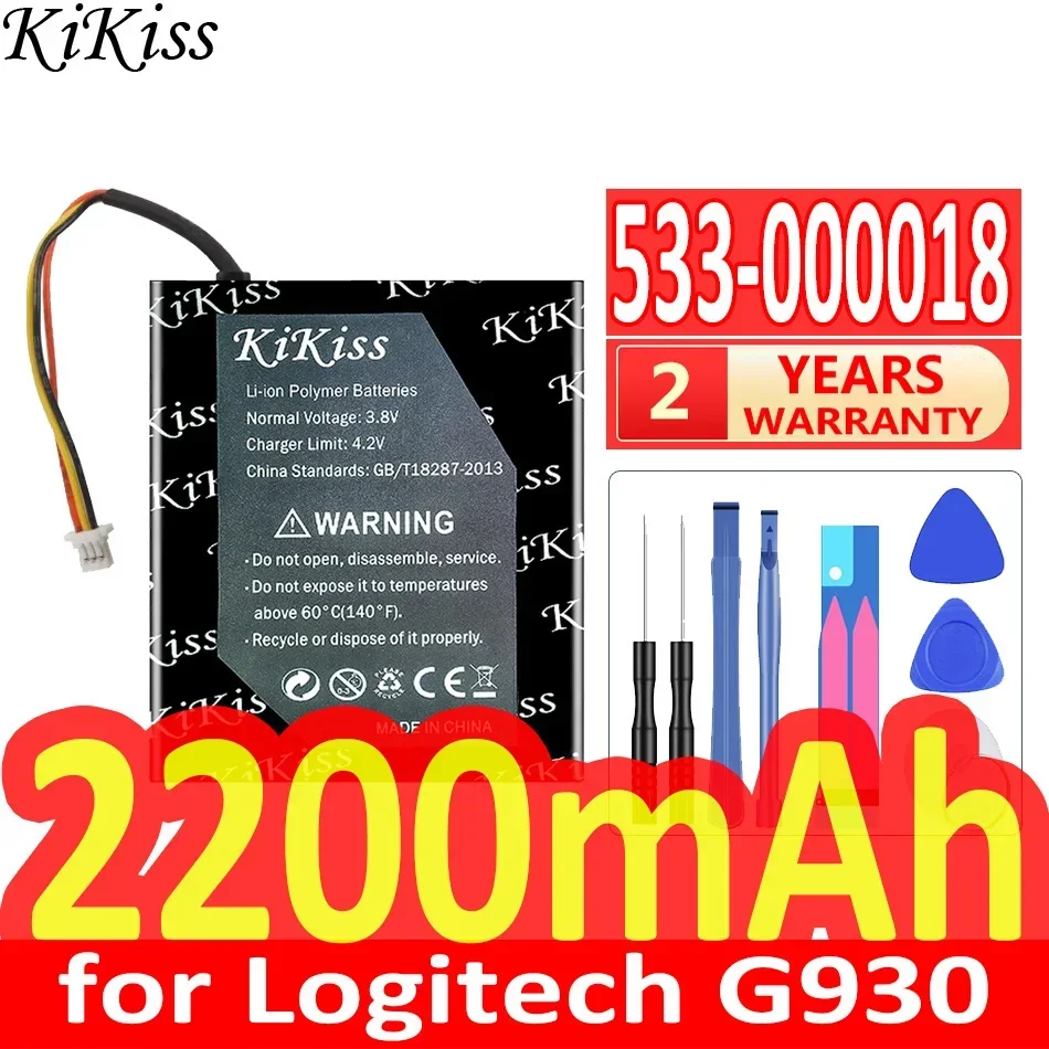 

2200mAh KiKiss Battery 533-000018 for Logitech g930 Gaming Headset G930 F540 MX Revolution