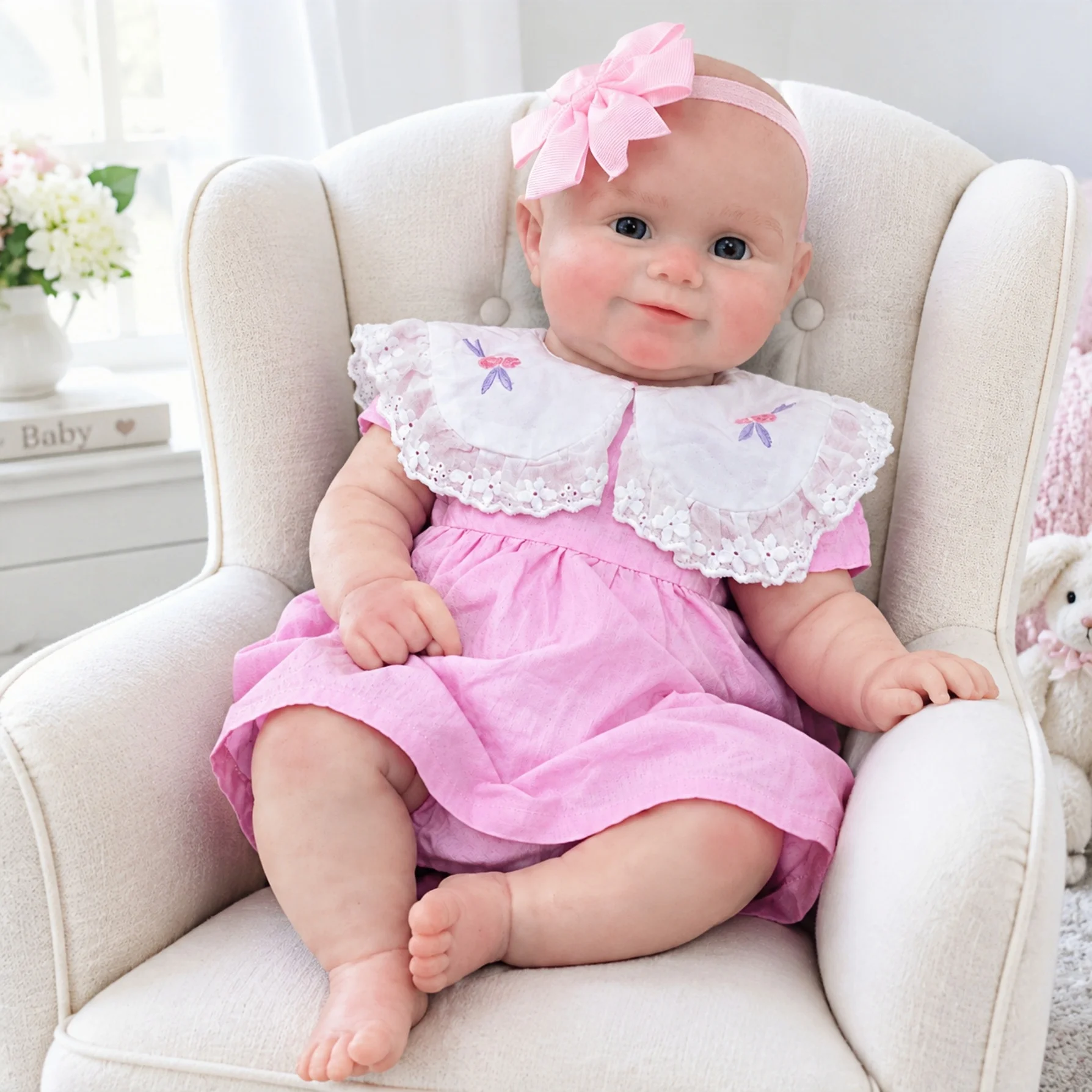 Open Eyes 48CM Silicone Doll Painted New Design Open Mouth Ultra-Soft reborn de silicona doll Ideal Gift For Christmas Day