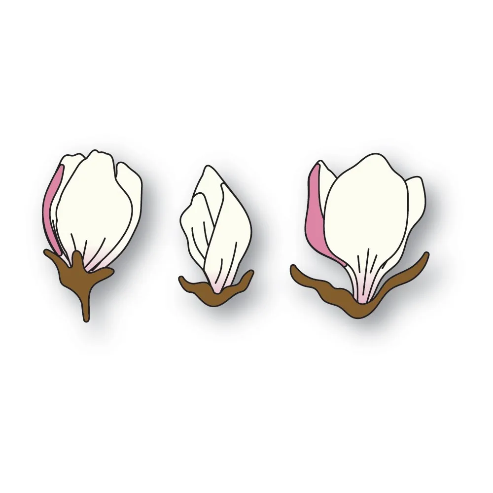 Lucky Goddess Metal Cutting Dies Magnolia Bud Trio Diy Scrapbooking Photo Album Decorative Embossing Paper Card Crafts