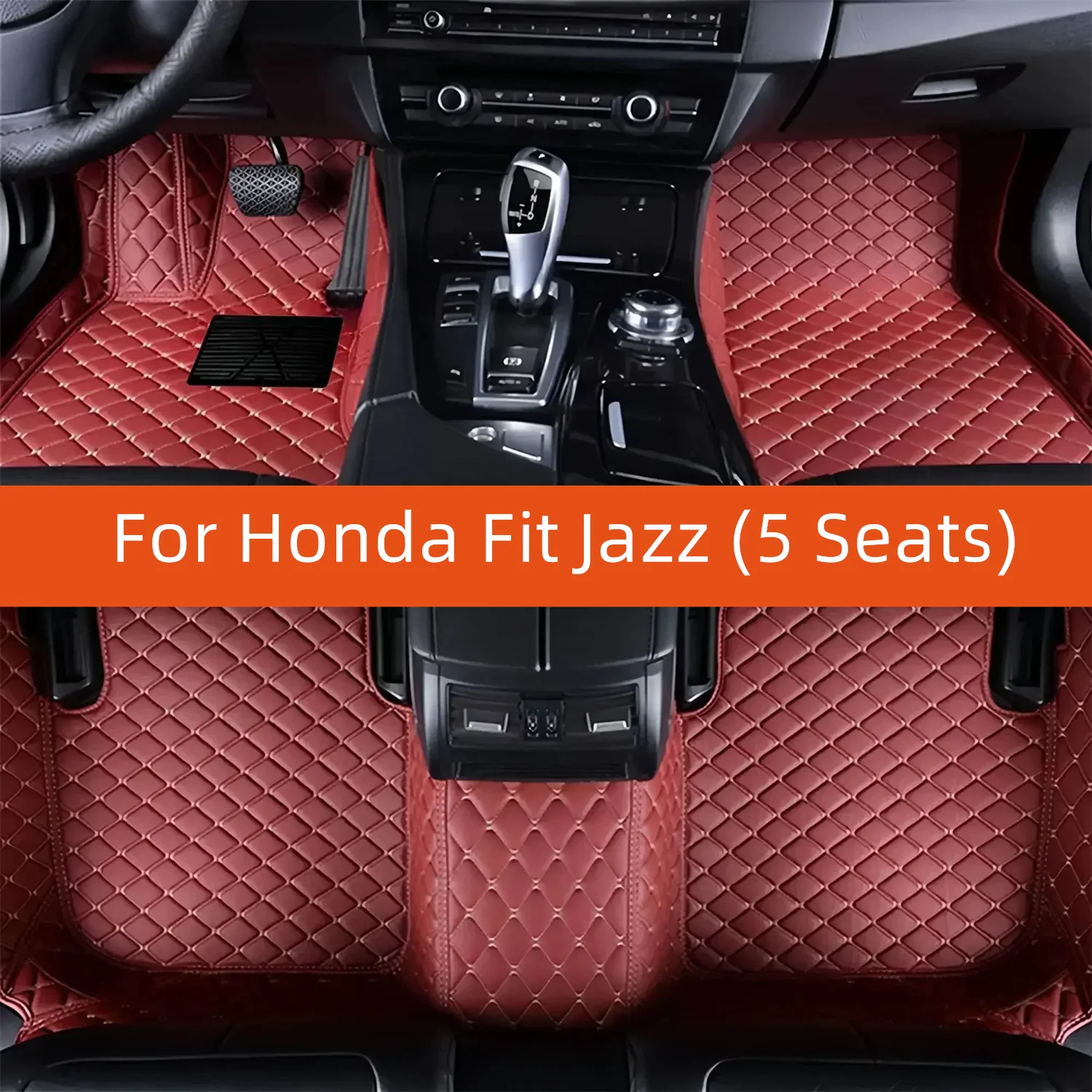 

Custom Leather Car Floor Mat For Honda Fit Jazz (5 Seats) 2020 2019 2018 2017 2016 2015 2014 Car Mat Interior Accessories