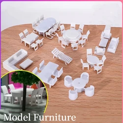 1/25 1/50 1/75 1/100 Scale Furniture for Model Building Layout Dollhouse Table Chair Miniature Accessories Plastic Model Craft