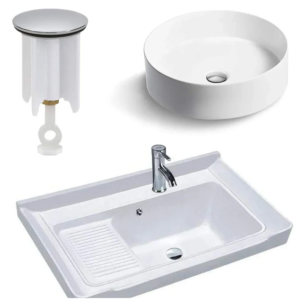 Universal Wash Basin Plug Copper Cover Sink Bathroom 40mm Pop-Up Plug Replacement Drain Plug Bathroom Faucet Fixture