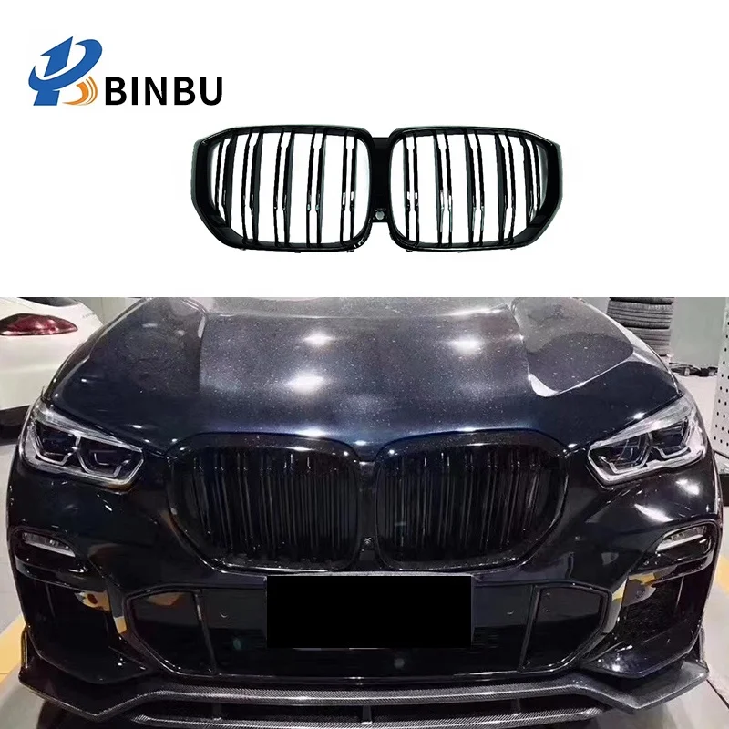 FOR  X5 G05 front bumper grille grill double line style Front bumper intake grill ABS material Black 2019-2020