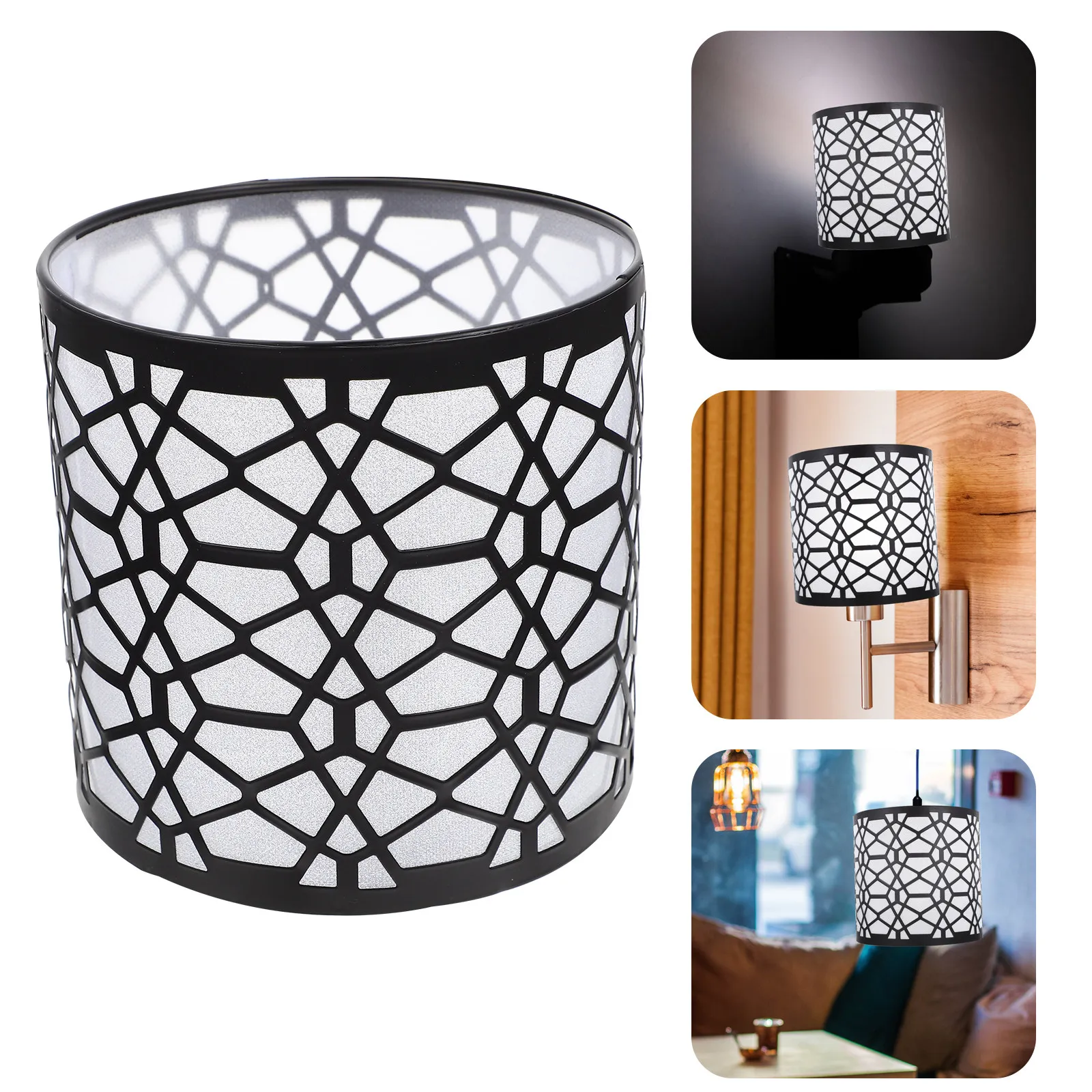 

Черный железный абажур с ажурным художественным дизайном для потолочного светильника, для столовой, бара, гостиной, отеля, декоративный элемент освещения