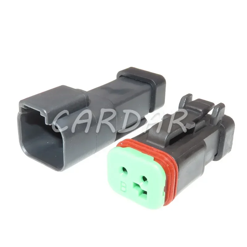 1 Set 2 Pin Deutsch Connector Kit DT04-2P-E005 DT06-2S-EP06 AC Assembly Waterproof Car Connector Black Auto Plug For Mazda