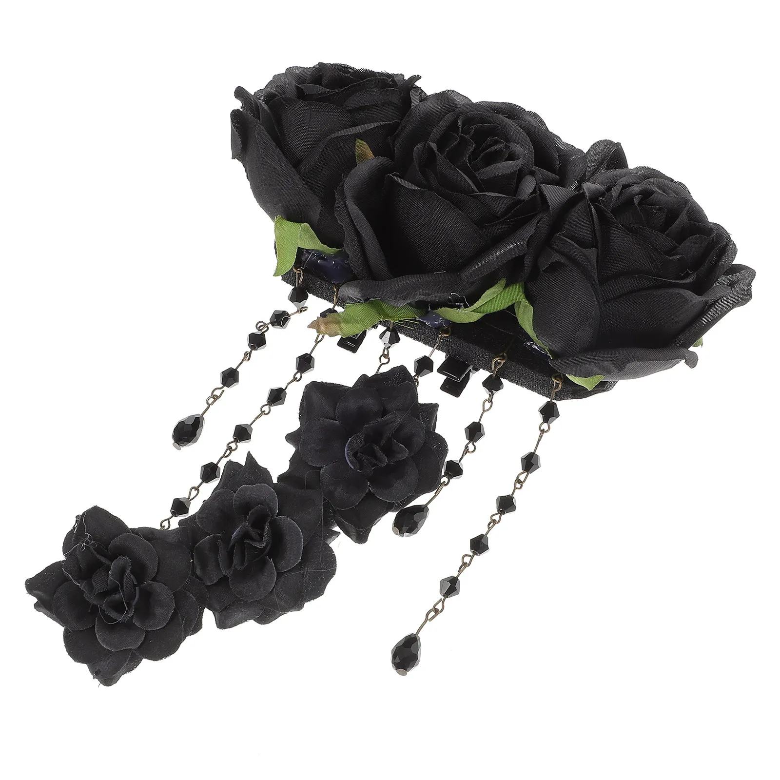 

Black Rose Hair Clip Goth Hair Accessories for Women Halloween Day of The Dead Costume Party Fashion Floral Barrettes